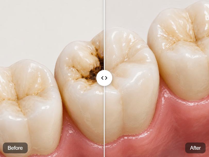Tooth Fillings before and after